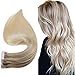 Produktbild Easyouth Haar Verlängerung Tape on 14zoll 40g 20Stück pro Paket Farbe Ash Blonde Fading to Medium Blonde mit Blonde mischen Tape in Ombre Extensions
