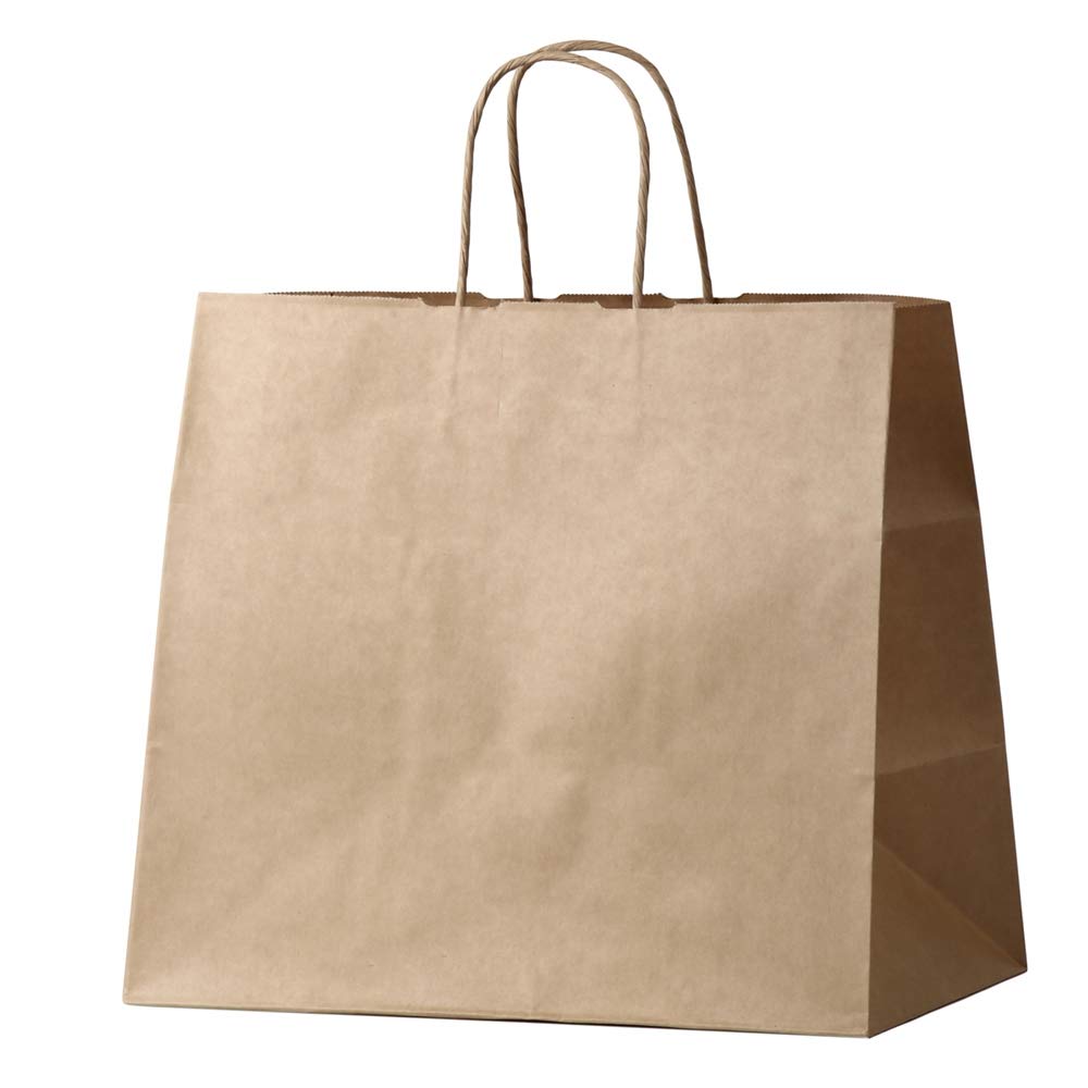Amazon | 井上紙業 紙袋 手提げ マチ広 茶 クラフト 無地 日本製 HW