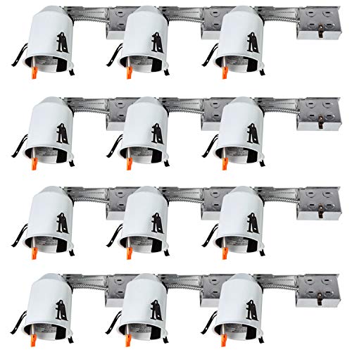 Hykolity 4 Inch Remodeling Recessed Light Housing, Air Tight CAN TP24 Connector, Recessed Downlight Remodel Housing- ETL listed- 12 Pack