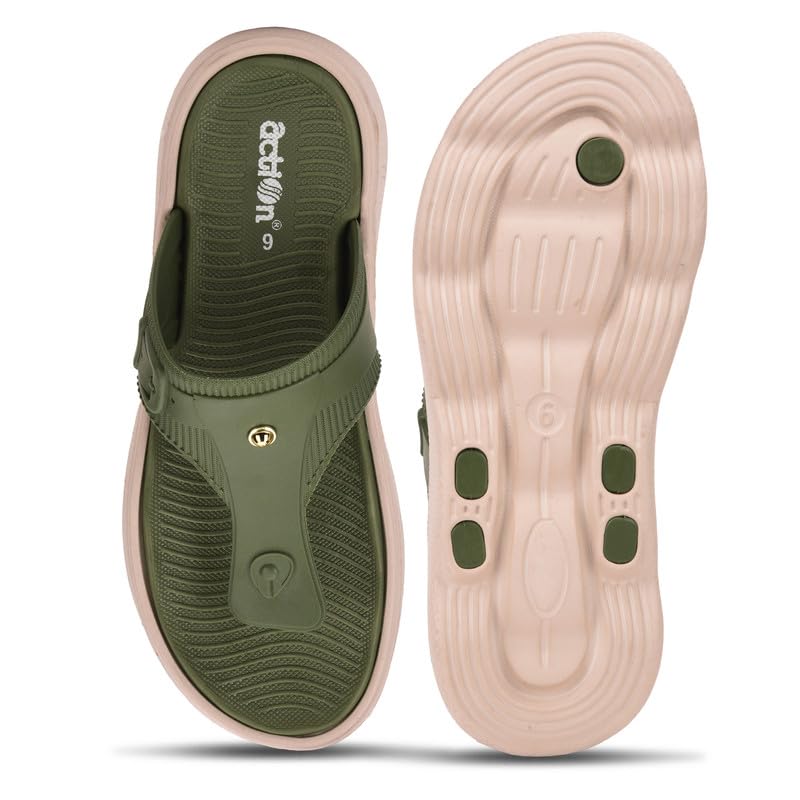 Image of ACTION Women's Thong Flip-Flops | Comfortable, Stylish Footwear for Everyday Use | Lightweight, Cushioned Footbed, Non-Slip Sole | Perfect for Summer, Beach, and Casual Wear