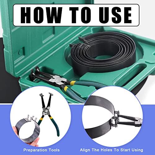 Glarks Auto Motor Zuigerveer Compressor Tool Set - 15 Stks Inclusief Tang en 14 Zuigerveren (62-145mm/2.44-5.71in) voor Auto Truck Motor Reparatie - Afbeelding 6