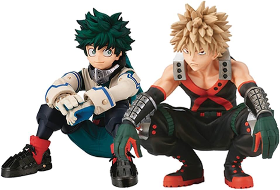 MHA Figurines Midoriya Izuku Action Figure Statue 10cm Asui Tsuyu Sitting Figure Anime Todoroki Shouto Desktop Figures Anime Collections