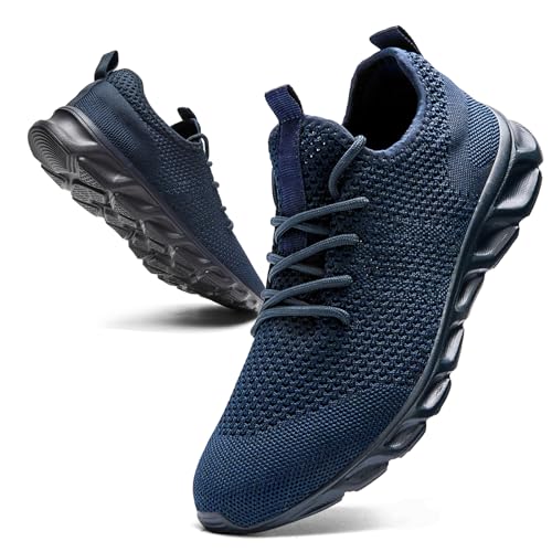 Image of Tvtaop Running Shoes for Mens Tennis Shoes Lightweight Casual Sneakers Walking Gym Sport Shoe Non Slip Blue,Mens Size 11