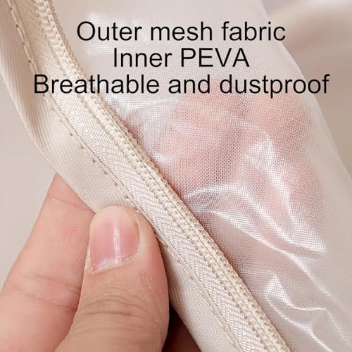 Double Layer Dustproof Garment Rack Cover, Translucent Clothes Bag for Suits, Shirts & Sweaters, Sealed Protection (Purple, 53x53x120cm/21x21x47in)3