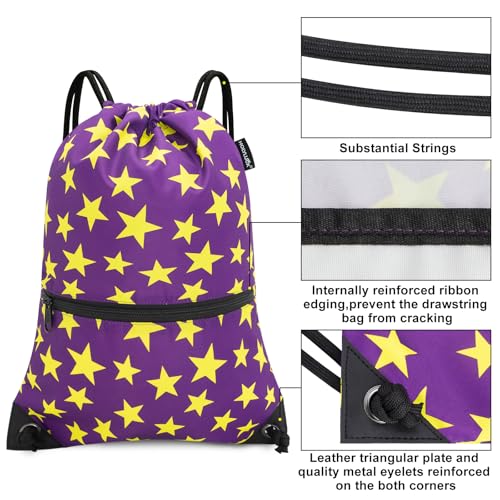 Image of HOLYLUCK Drawstring Backpack Bag Sport Gym Sackpack