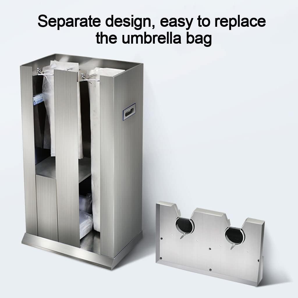 Umbrella Stand, Library Stainless Steel Automatic Umbrella Bag Machine, Double Head Wet Umbrella Bag Wrapper Commercial Umbrella Bag Machine, Umbrella Stand Indoor, with 1200 Umbrella Bags Umbrella St