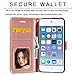 iPod Touch Case 7th Generation 2019 5th / 6th, for iPod 5/6 / 7 with Screen Protector Leather Bling Glitter Wallet Kickstand Credit Card Holder Slot for Girls/Women(Red), Rose Gold