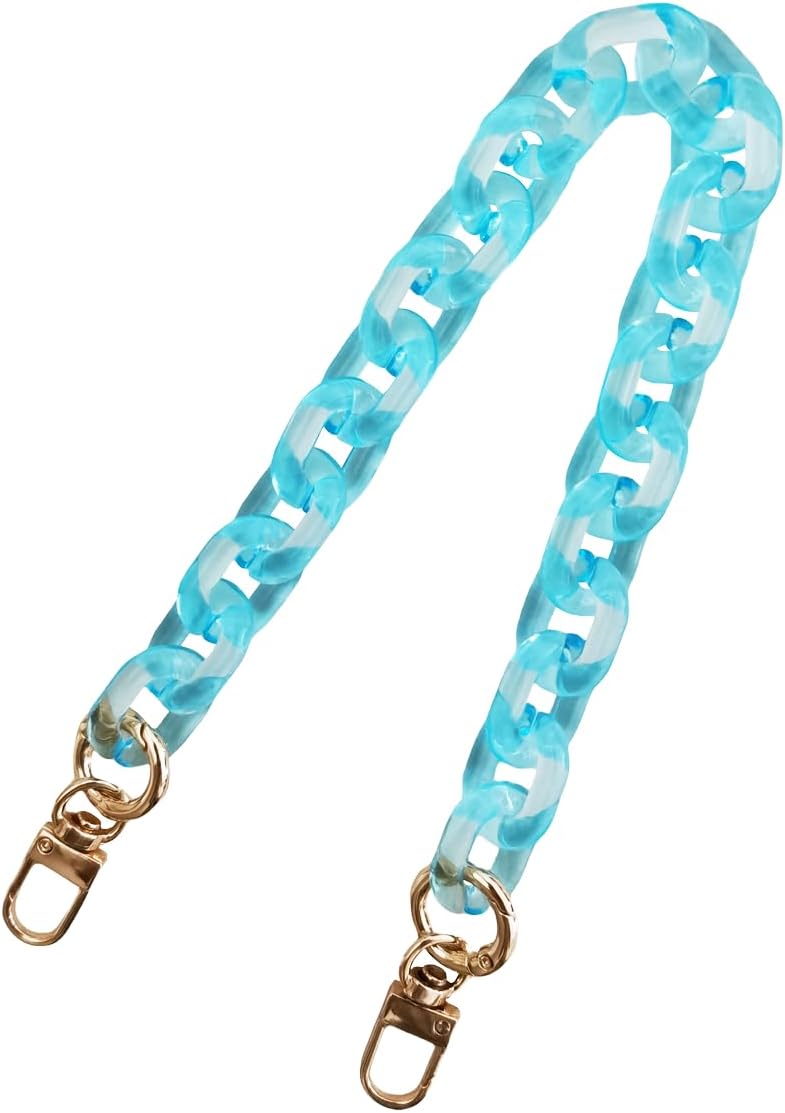 Purse Acrylic Chain Strap,Handbag Handles Chain, Bag DIY Accessories Chain,Resin Acrylic Chain for Bag-Clear Blue 37