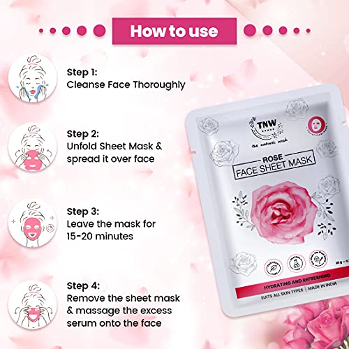 Image of TNW-THE NATURAL WASH Summer Rose Face Sheet Mask for Hydrating and Refreshing | Suits All Skin Types, Pack Of 1