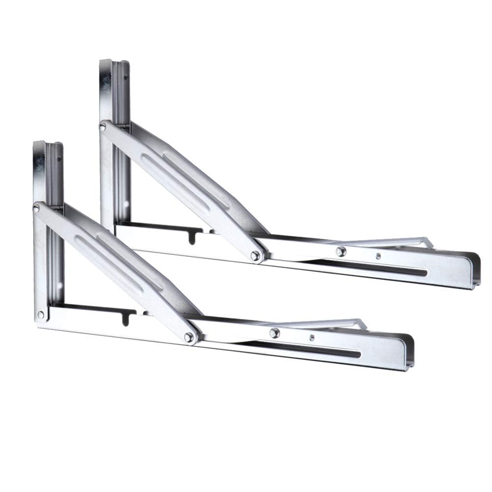 Buy 12 Inch Folding Shelf Brackets, Stainless Steel Collapsible L Angle