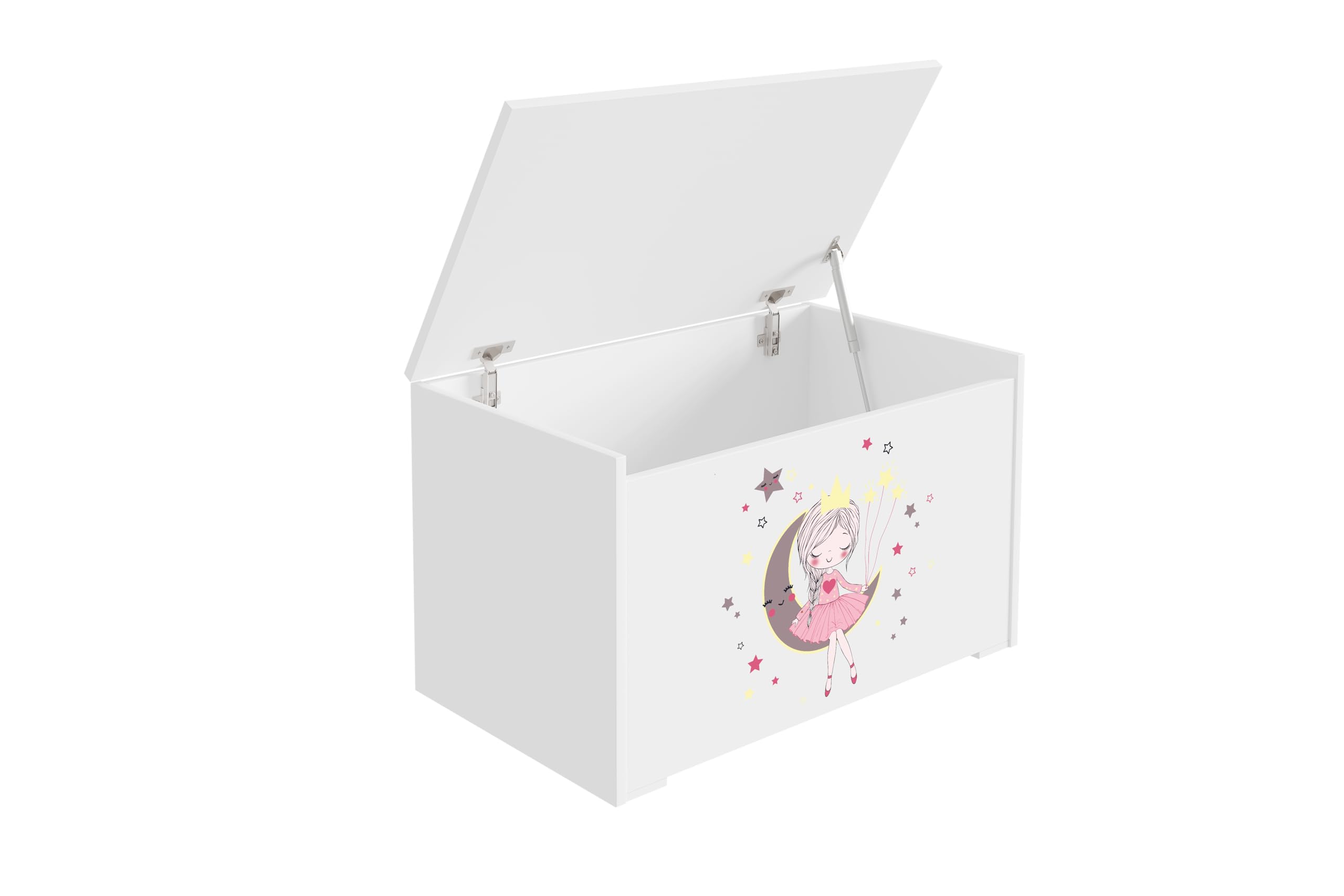 KOBI Kommode DARIA Spielzeugkiste mit Schublade | Groß 73 x 42 x 40 CM | Truhe Weiß Kinderzimmer Möbel | Truhenbank mit Stauraum für Kinder | Boxen Aufbewahrung | Aufbewahrungsbox
