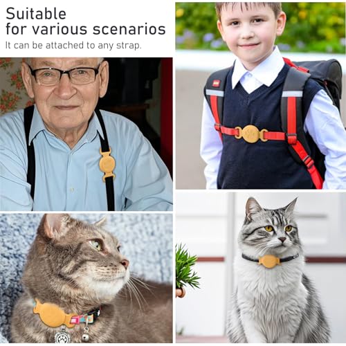 Vancle Hülle für AirTag Katzenhalsband, [2 Stück] Wasserdicht Silicone Schutzhülle für Apple Air Tag GPS Finder für Haustier Airtags Halsband Katze [1 mit Muster + 1 ohne Muster]