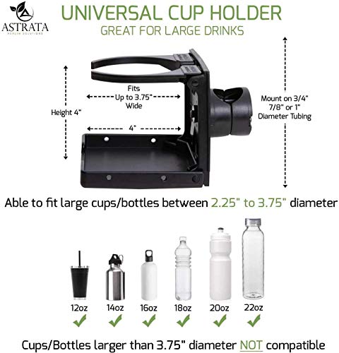 Wheelchair Side Bag with Large Cup Holder - Arm Rest Pouch and Drink CupHolder - Wheel Chair Accessories Organizers and Water Bottle Holder Fits Walkers, Rollators for Seniors and Handicap (Floral) - Thumbnail 4