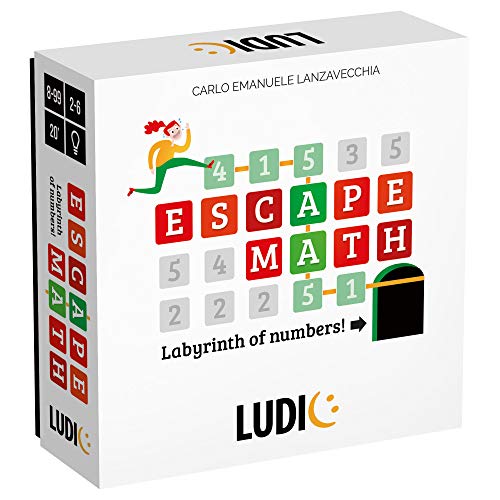Ludic Escape Math Board Game for Ages 8-99 - Learning Games for Kids, Teens, and Adults, Math Games for Kids, Learning Toys, Addition and Subtraction Practice Board Gift, Educational Game, Homeschool