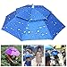 Altsuceser Umbrella Hat for Adults, UV Protection Double-Layer Hands Free Umbrellas, Umbrella Caps for Fishing Golf Camping Beach Gardening Sunshade Outdoor Royal Blue