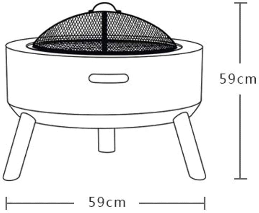 Duży żeliwny palenisko retro szary ogrzewacz wielofunkcyjny na kemping, grill, podwórko, kemping, piknik, ognisko, ogród.
