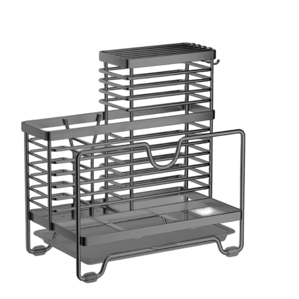 Porte-couverts en fil ouvert avec plateau de base pour une utilisation quotidienne sur le comptoir