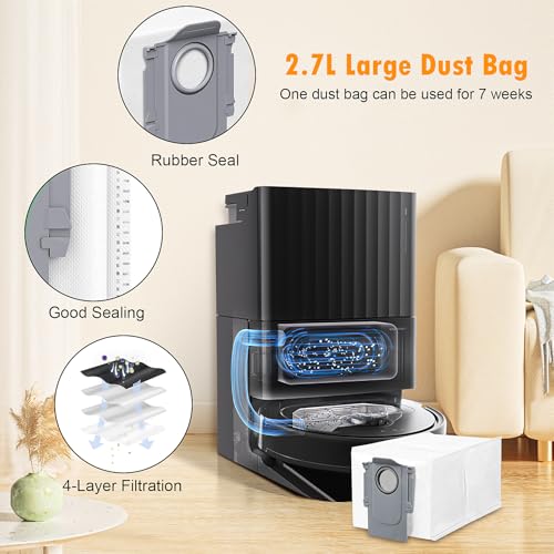 Image of 26 Pack Replacement Accessories for Roborock Q Revo Robot Vacuum | 【Not for Qrevo S /Pro /Plus /MaxV】2 Main Brush 6 Side Brush 4 HEPA Filter 6 Mop Pads 6 Dust Bags 1 Cleaning Brush 1 Screwdriver