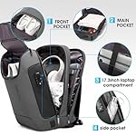 BANGE Anti Theft Backpack With TSA Lock,Waterproof Backpacks With YKK Zipper, High Tech Business Backpack For Men And Women, Laptop Backpack Fits For 17.3 Inch Notebook… - Image 3