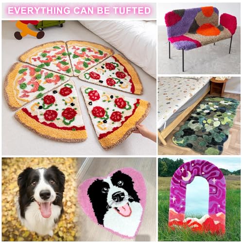 Image of Kerty 70 Inches Extra Large Rug Tufting Frame, Aluminum Metal Tufting Frame Kit for Rug Making, A Safer Tufting Cloth Stand for Tufting Beginners and Lovers