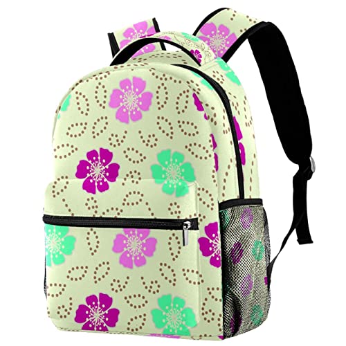 Sac à dos étudiant fleur pour femme et homme - Sac de voyage