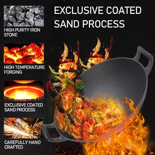 Wok de Hierro Fundido Eujgoov con Doble Asa miniatura 4