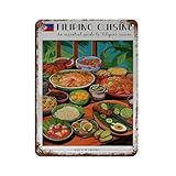 Póster retro de comida filipina, letrero de metal de estaño, arte elegante, retro, pintura de hierro, bar, cueva de personas, cafetería, garaje, decoración de pared, 30 x 40 cm