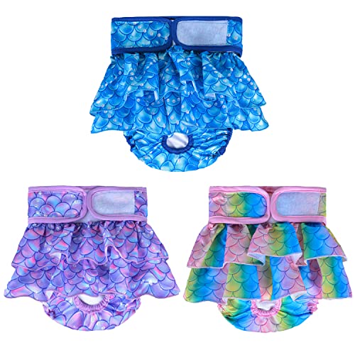 Auflosung Pañales Reutilizables para Perros（Paquete de 3），Pañales para Perros Prueba de Fugas, Pañales Sanitarios para Mascotas, Altamente absorbentes，Pañales para perros hembra lavables sin fugas