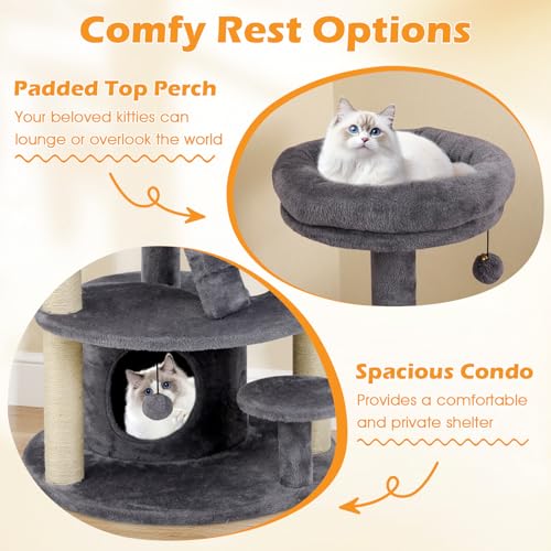 Árbol para gatos multi-niveles PETSITE 40 pulgadas, gris miniatura 7