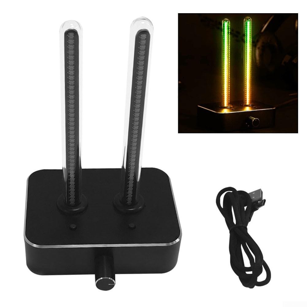 Pantalla LED de espectro musical, medidor de nivel de sonido de tubo dual, tubo digital retro IN9, analizador de espectro de audio, pantalla RGB LED, medidor de nivel de sonido