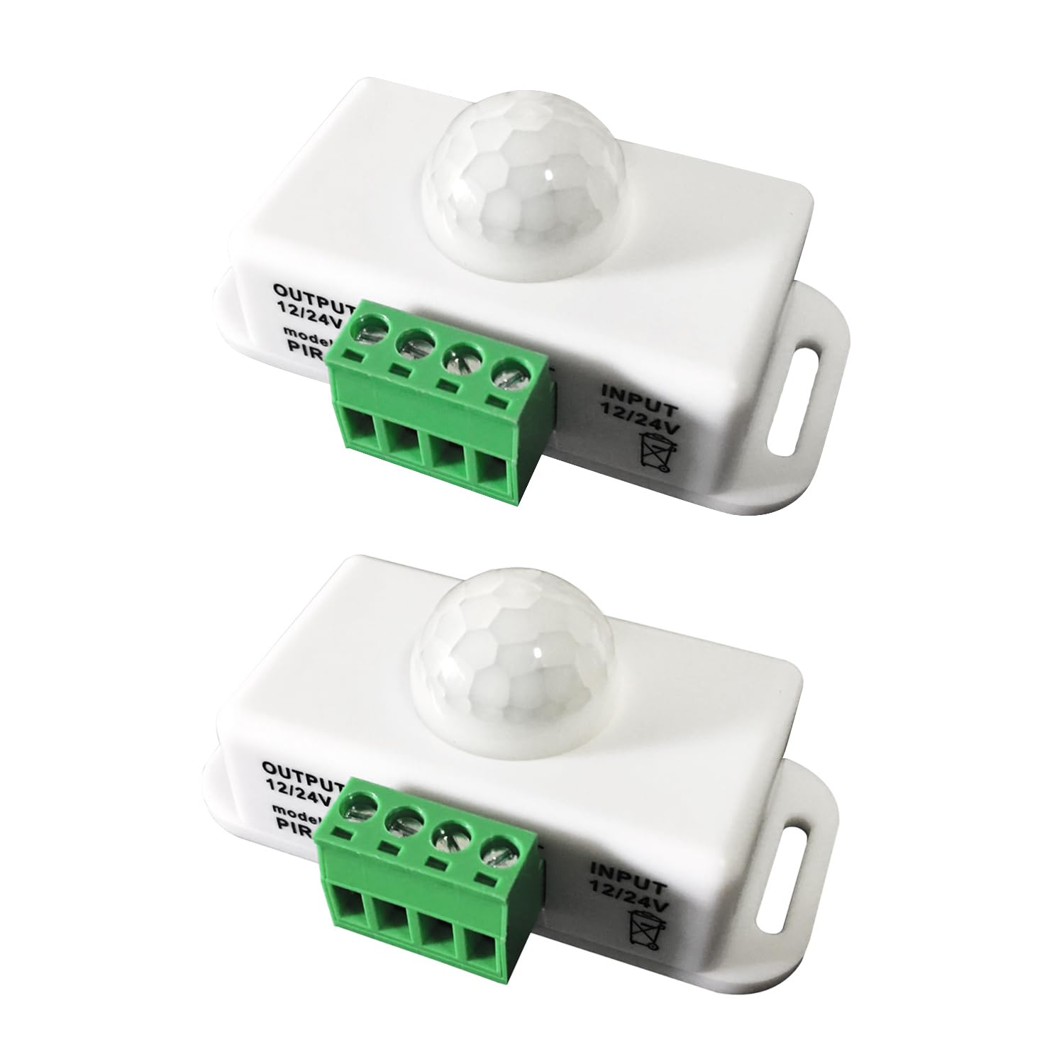 Body Infrared Light Switch,12V-24V PIR Sensor LED Motion Sensor Switch Motion Timer Function Sign Control PIR Controller,ForLED Strips Lighting (2 Pcs-White)