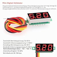 YIXISI 5 Stück 0.28 Zoll Mini Digital Voltmeter, Messbereich DC 0-100V Drei-Draht Spannungsprüfer, Verpolungsschutz und Genaue Druckmessung (Rot) – Ansicht 5