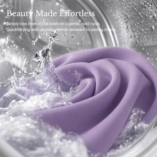 Image of NICETOWN Lavender Purple 54 Inches Long 2 Panels for Girls Room, Bedroom, Nursery Thermal Insulated Blackout Drapes Solid Grommet Noise Reducing Window Curtains, W40