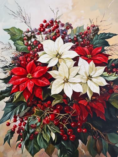 Broderie diamant bouquet de fleurs rouges MIRONS 5D peinture numero kit complet relief