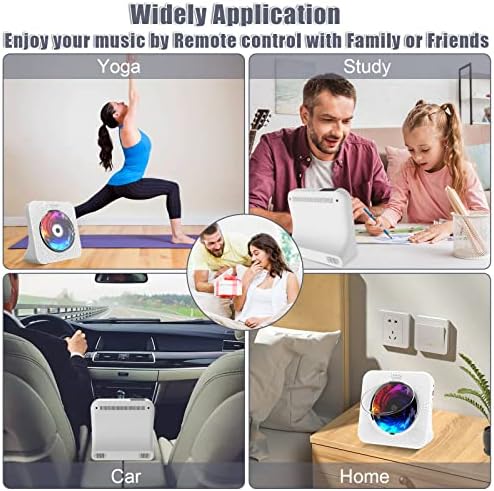 Fohil CD Player with Bluetooth 5.0, Portable Desktop CD Music Players for Home with Built-in Double HiFi Sound Speakers, Support AUX&USB Headphone Jack, FM Radio, LCD Screen Display,Remote Control 6