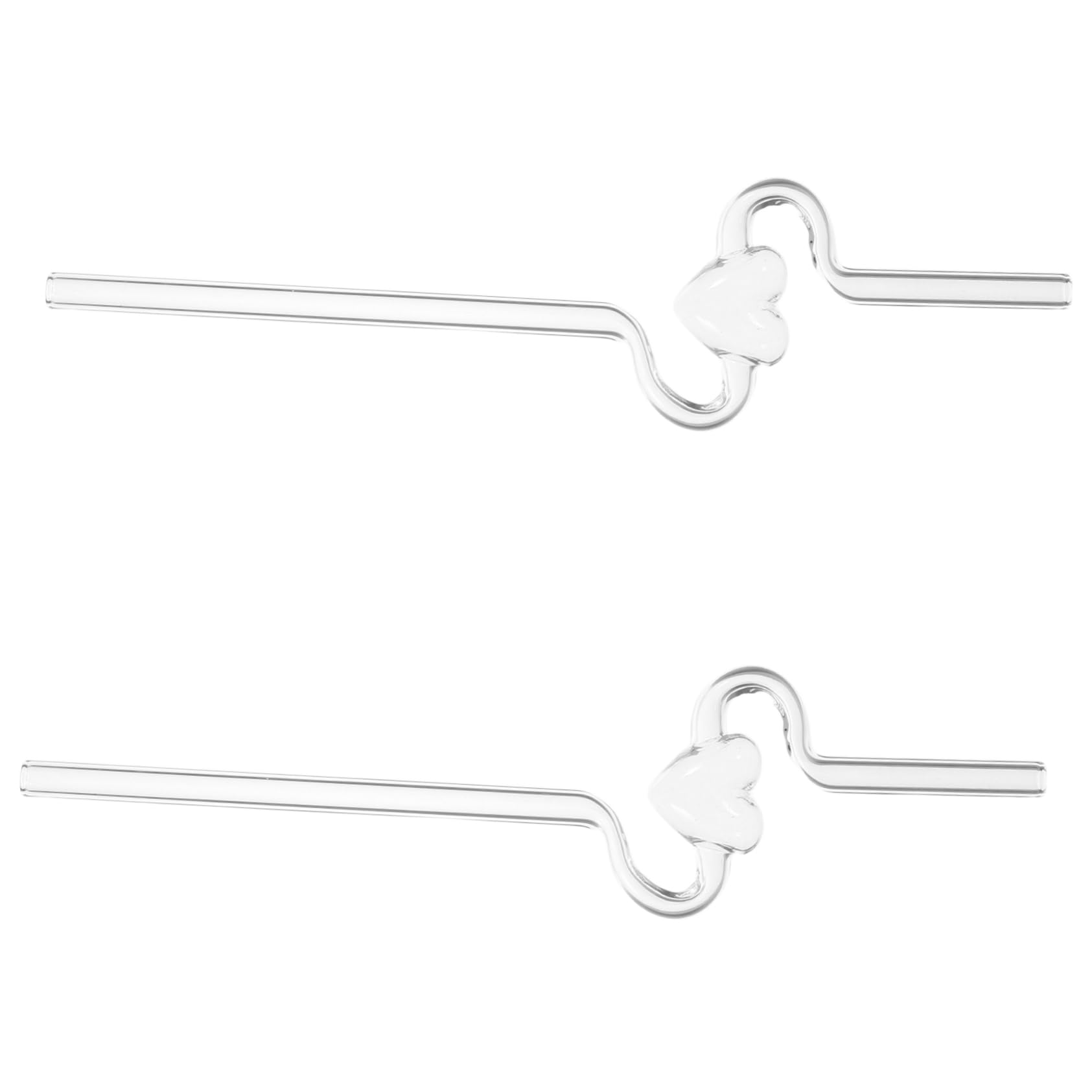 Pajitas de vidrio en forma de corazón UKCOCO reutilizables para cócteles y zumos