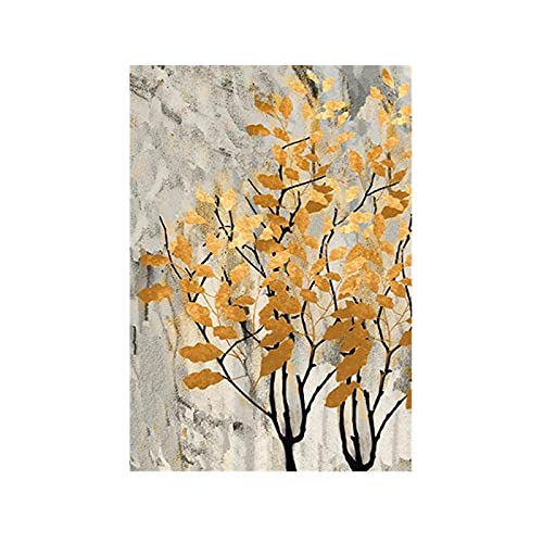 Tableau arbre paysage or abstrait pour décoration murale de maison