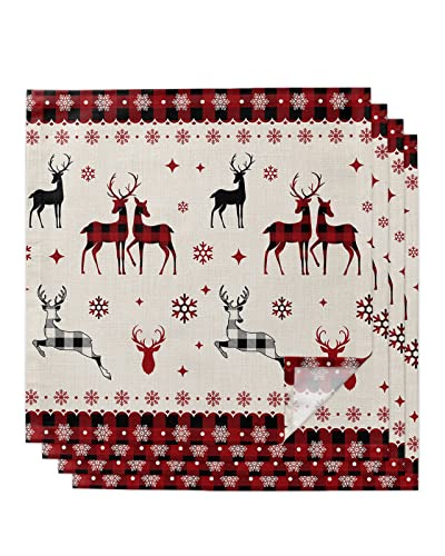 Set de 4 Servilletas de Tela Navideñas Reutilizables 50.5x50.5 cm miniatura 1