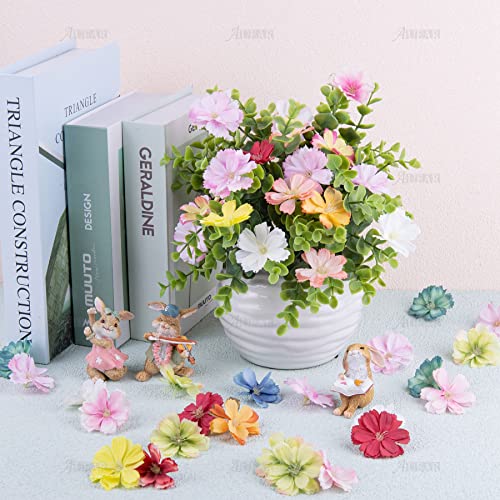 Auear, 150 Pack Fake Flower Heads Airtificial Silk Plum Cherry Blossom Head Peony Daisy Decor For Diy Crafts Home Wedding Party Hats Decoration (Mixed Colors) #TOP3