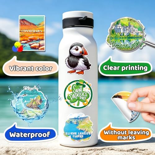 100PCS Ireland Stickers, Waterproof Vinyl Decals - 2