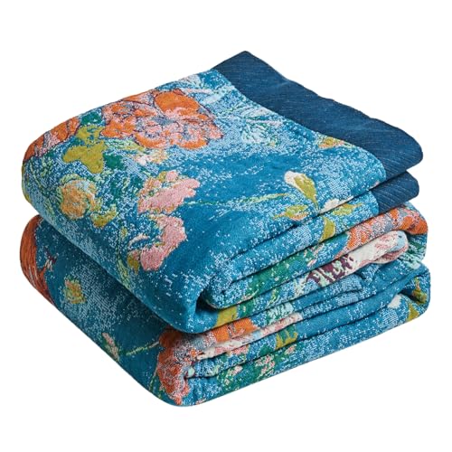 Image of LUTBM Boho Throw Blanket for Bed 60 inchx80 inch, All Season Cotton Couch Blankets