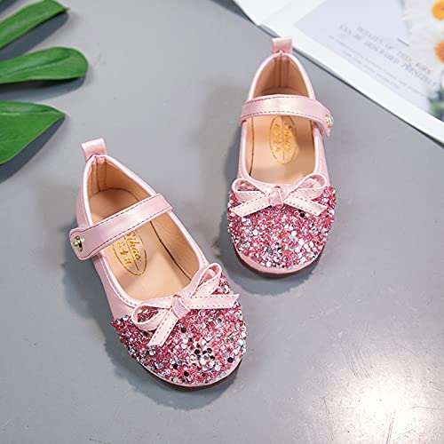 Girls Kids Pearl Sequins Bow Sandals Summer Closed Toe Ankle Shoes Toddler Gold 𝗟ow Heels Dress Dance Shoes4