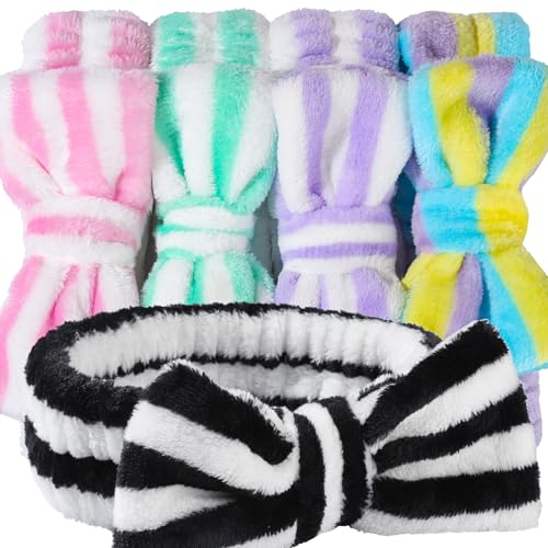 Teenitor Makeup Headband, Spa Headband For Girls, Bow Headbands, Fuzzy Headbands for Washing Face, Skincare