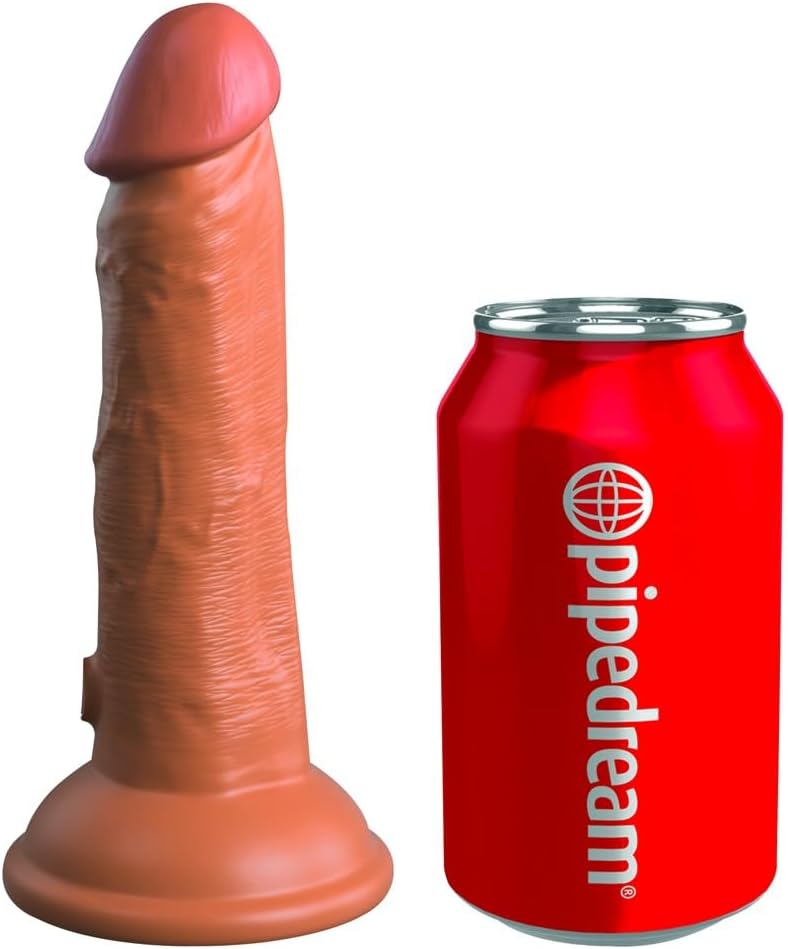 King Cock Elite 6" Vibrating Silicone Dual Density Cock - Tan
