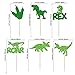 Gyufise 24Pcs Dinosaur Cupcake Toppers Green Glitter 3 Rex Roar Dinosaur Cupcake Picks Three Years Old Dino Theme Baby Shower Third Birthday Party Cake Decorations Supplies