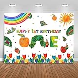 Fitumiw Caterpillar 1st Birthday Backdrop 7x5ft A Hungry Caterpillar is Turning One Photography Background Party Decorations Sunshine Rainbow Banner Photo Booth Props