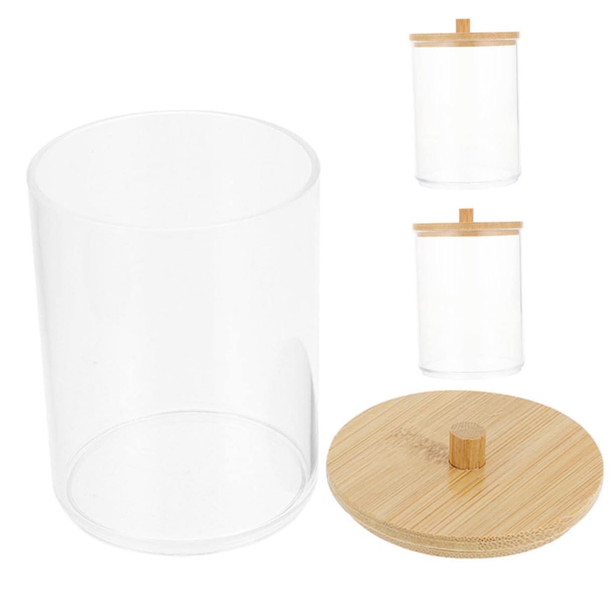 ABOOFAN 3Pcs Cotton Swab Holder Storage Box Container for Bathroom Dresser Vanity Versatile Organizer for Cotton Balls Pads Toothpicks Elegant Idea