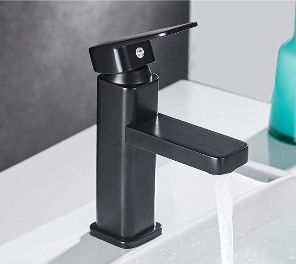 Robinet de lavabo en laiton noir mitigeur haut de gamme salle de bains