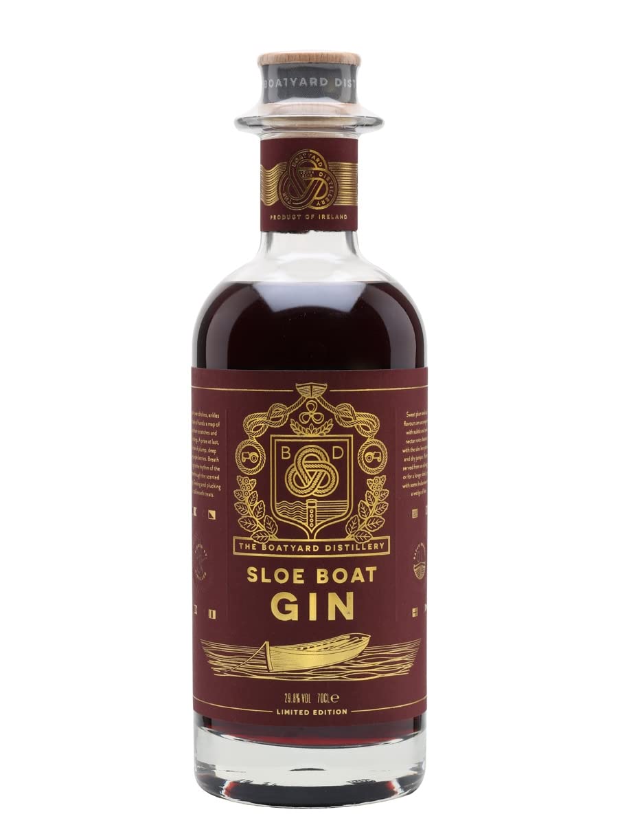 Boatyard Sloe Boat | 70cl | 29.8% | Organic Irish Sloe Gin | Notes of Sweet Plum, Cassis, and Juniper | B Corp Certified | Perfect for Gifting