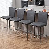 Counter Height Stools Set of 4 - Modern PU Leather Bar Stools Barstools for Kitchen Island - High Di